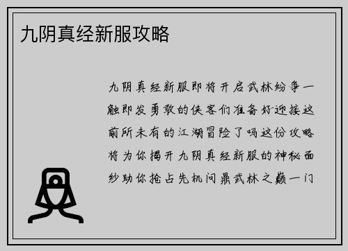 九阴真经新服攻略